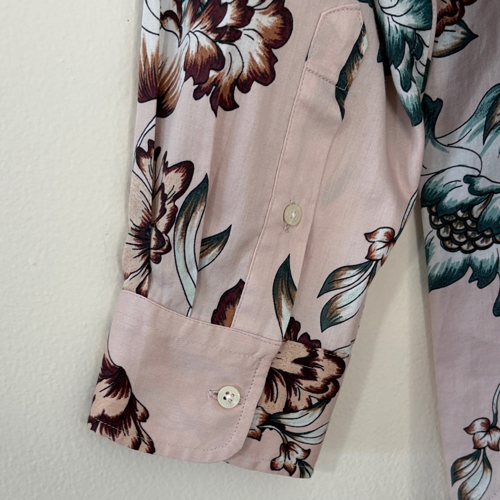 Lauren Ralph Lauren Button-Down Shirt Floral 100% Cotton Blush Pink Plus Size 1X - Picture 10 of 12